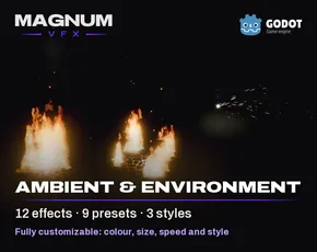 Ambient and Environment pack for Godot, 12 fire and smoke VFX