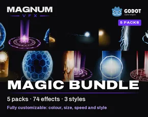 Magic Bundle for Godot, 74 magic VFX