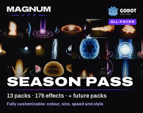 Season Pass for Godot, all 13 Magnum VFX packs and every future pack